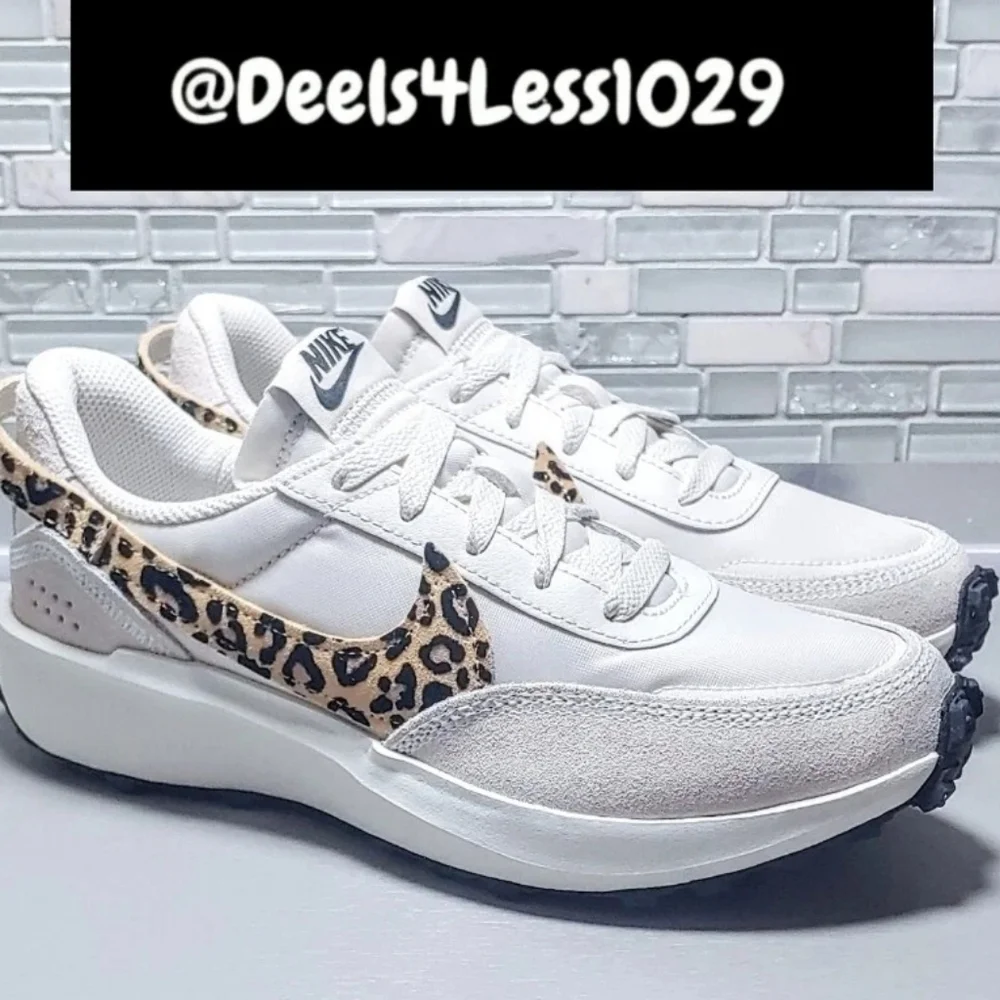 Nike Waffle Debut Leopard Womens Sail Sesame Black